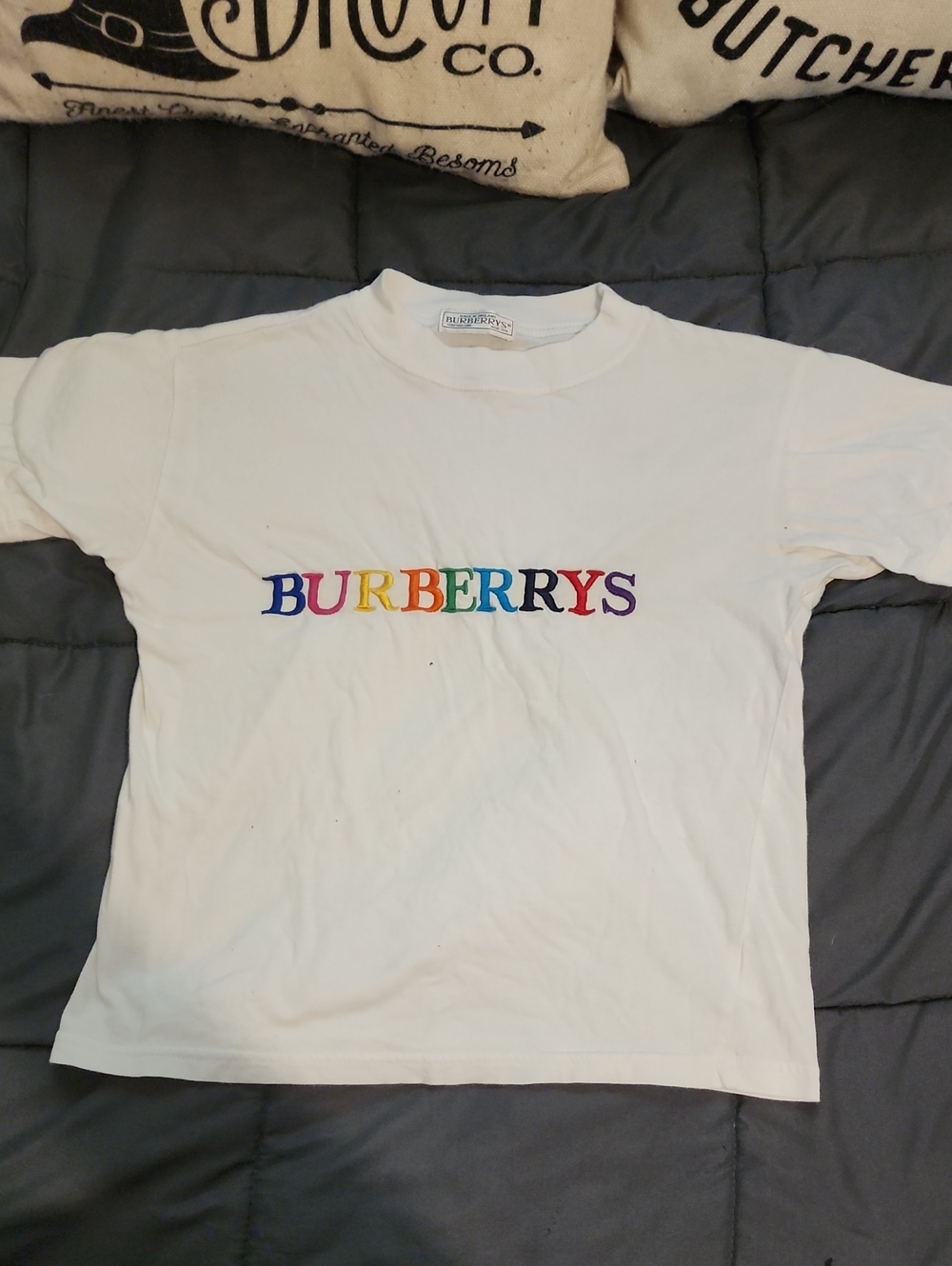 Authentic Burberrys Rainbow Color White Tee - So Cute!